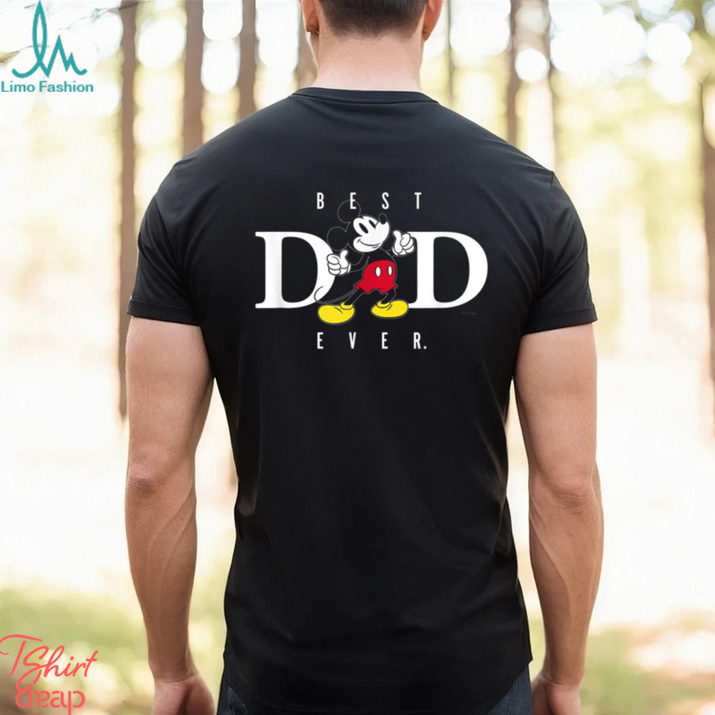 Disney Mickey Mouse Best Dad Ever Thumbs Up Father's Day T Shirt - Limotees
