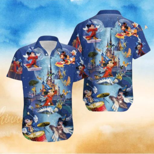 Disney Wonderful World Mickey Magic Summer Tropical Summer Hawaiian Shirt