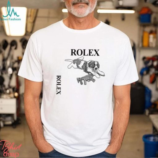 Dog with gun Rolex art shirt