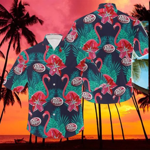 Dr Pepper Floral Flamingo Tropical Hawaiian Shirt