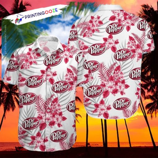 Dr  Pepper Flower Hawaiian Shirt