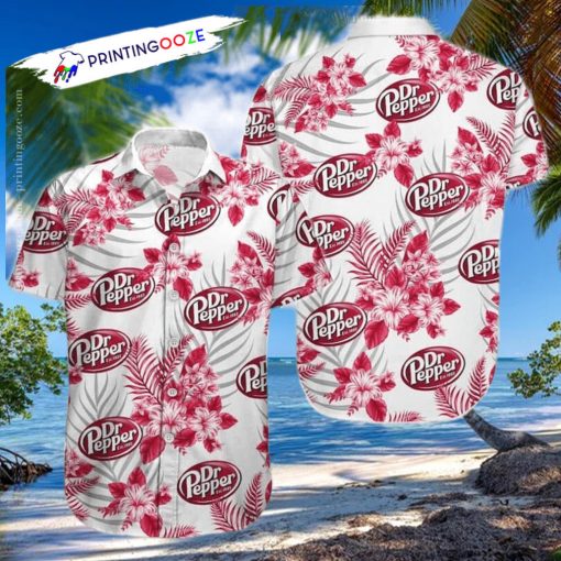 Dr  Pepper Flower Hawaiian Shirt