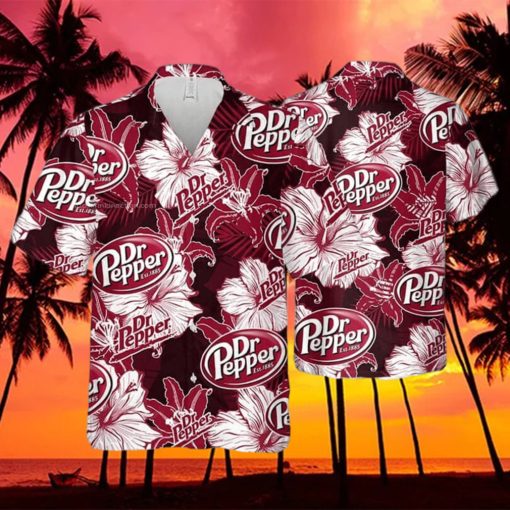 Dr Pepper Flower Pattern Summer Hawaiian Shirt