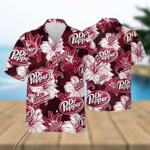 Dr Pepper Funny Hawaiian Shirt  Tropical Flower Pattern Beer Lovers Gift