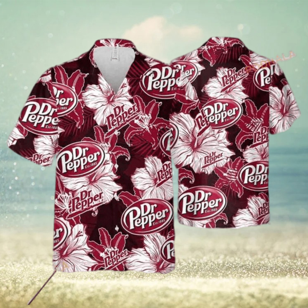 Dr.Pepper Hawaiian Tropical Flower Pattern Dr.Pepper Hawaiian Shirt For Men  And Women