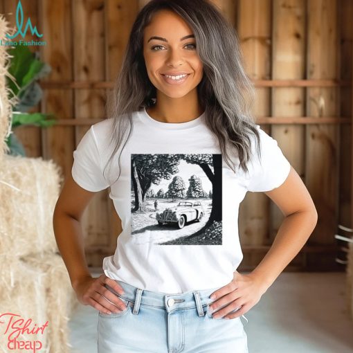 Drawing of a car in the park photo shirt