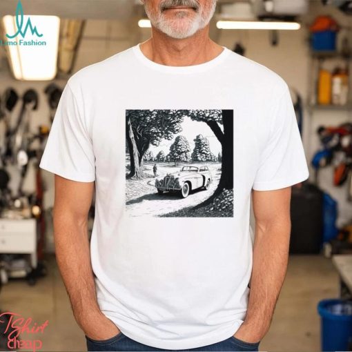 Drawing of a car in the park photo shirt