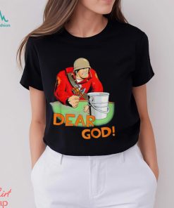Emporium Red this is a bucket Dear God soldier shirt