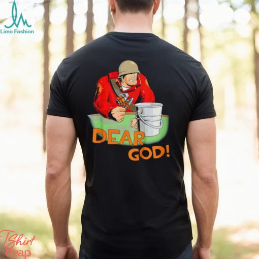 Emporium Red this is a bucket Dear God soldier shirt