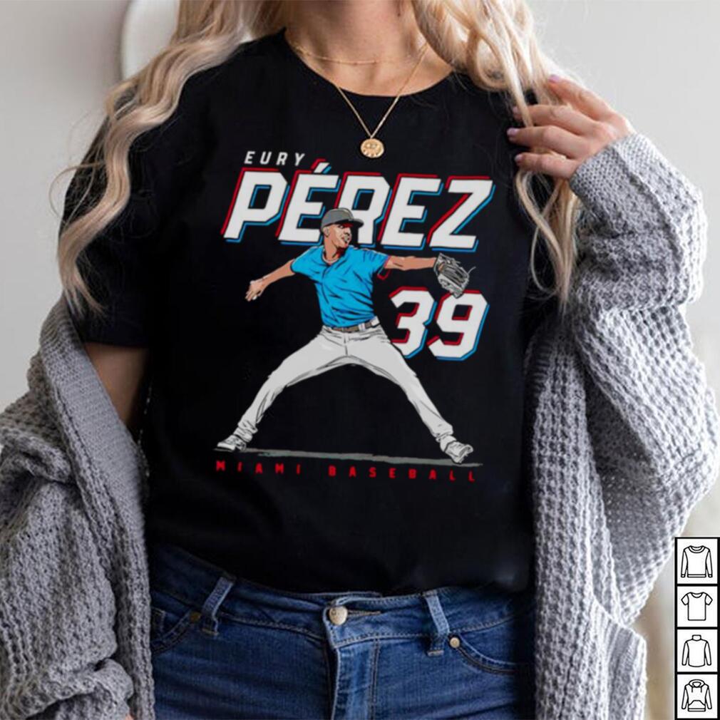 Eury Pérez 39 MLBPA Miami baseball shirt