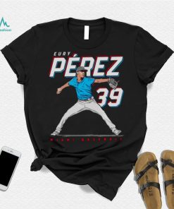 Eury Pérez 39 MLBPA Miami baseball shirt