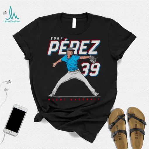 Eury Pérez 39 MLBPA Miami baseball shirt