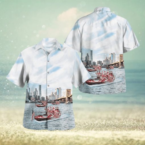 FDNY FIREBOAT  JOHN J  HARVEY  HAWAIIAN SHIRT