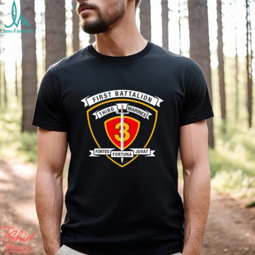 First Battalion Third Marines Fortes Fortuna Juvat logo shirt