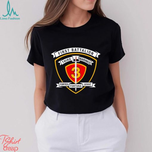 First Battalion Third Marines Fortes Fortuna Juvat logo shirt