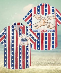 Five Star Best Dad Ever Birthday Gift For Father Grandpa Personalized Custom Hawaiian Shirt