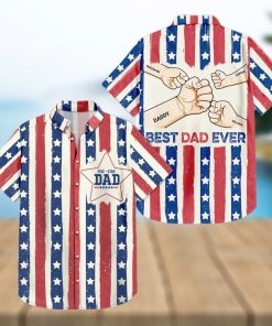 Five Star Best Dad Ever   Birthday Gift For Father  Grandpa   Personalized Custom Hawaiian Shirt