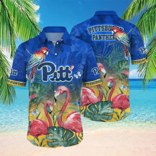 Flamingo Aloha NCAA Pitt Panthers Hawaiian Shirt Summer Beach Gift