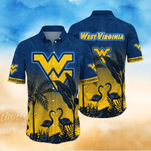 Flamingo Aloha NCAA West Virginia Mountaineers WVU Hawaiian Shirt