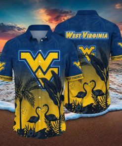 Flamingo Aloha NCAA West Virginia Mountaineers WVU Hawaiian Shirt