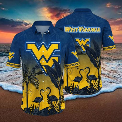 Flamingo Aloha NCAA West Virginia Mountaineers WVU Hawaiian Shirt