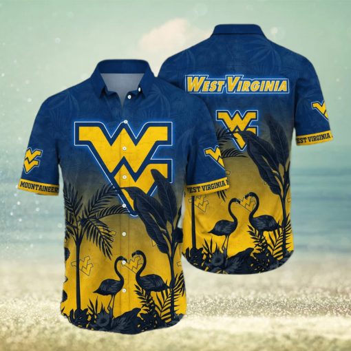 Flamingo Aloha NCAA West Virginia Mountaineers WVU Hawaiian Shirt