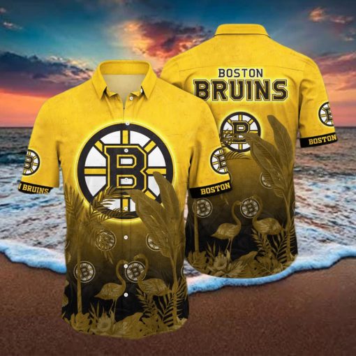 Flamingo Aloha NHL Boston Bruins Hawaiian Shirt Beach Gift For Him