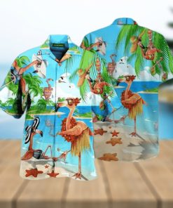 Flamingo Beach Day Flamingo Hawaiian T Shirt For Men Women  Aloha Shirt  Hawaiian Beach Short