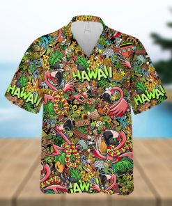 Flamingo Tropical Hawaiian Shirt for Men   Women  Tropical Pattern Hawaiian Shirt