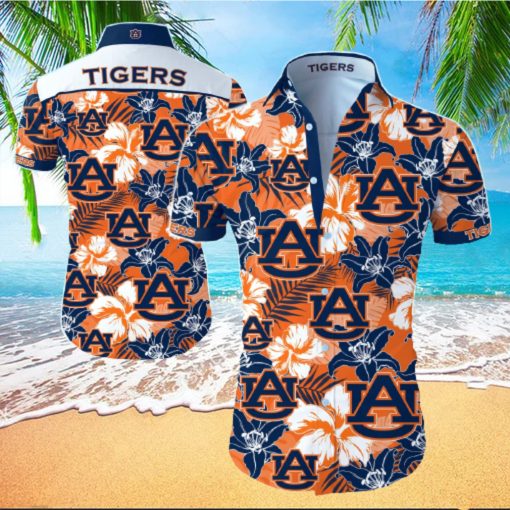 Floral Aloha NCAA Auburn Tigers Hawaiian Shirt Beach Lovers Gift