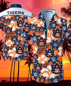 Floral Aloha NCAA Auburn Tigers Hawaiian Shirt Beach Lovers Gift