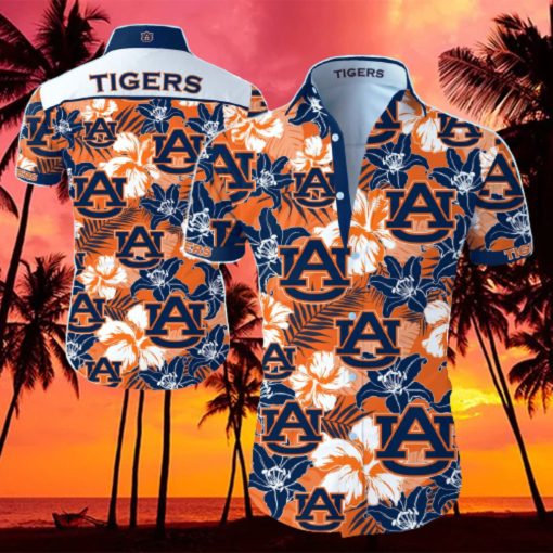 Floral Aloha NCAA Auburn Tigers Hawaiian Shirt Beach Lovers Gift