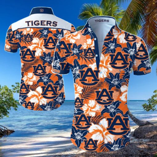 Floral Aloha NCAA Auburn Tigers Hawaiian Shirt Beach Lovers Gift