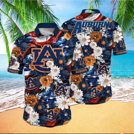 Floral Aloha NCAA Auburn Tigers Hawaiian Shirt