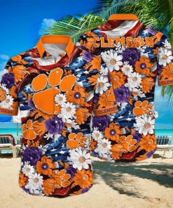 Floral Aloha NCAA Clemson Tigers Hawaiian Shirt Gift For Beach Lovers