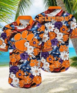 Floral Aloha NCAA Clemson Tigers Hawaiian Shirt Gift For Beach Lovers