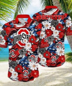 Floral Aloha NCAA Ohio State Buckeyes Hawaiian Shirt Beach Gift For Friend