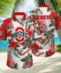 Floral Aloha NCAA Ohio State Buckeyes Hawaiian Shirt Hibiscus Flowers Pattern