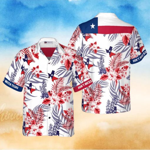 Floral Bluebonnet Dont Mess with Texas Hawaiian Shirt