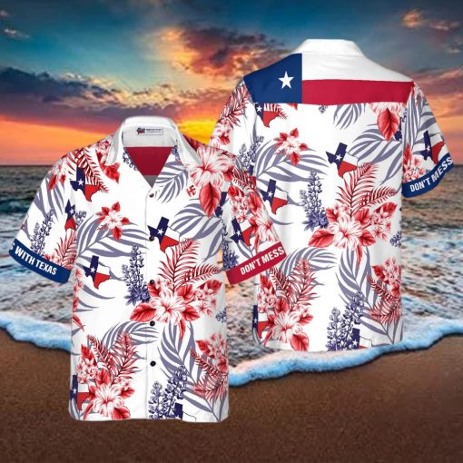 Floral Bluebonnet Dont Mess with Texas Hawaiian Shirt