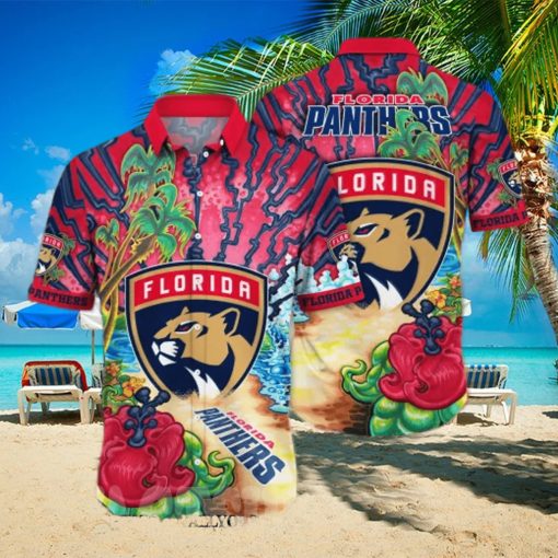 Florida Panthers NHL Flower All Over Printed Hawaiian Shirt