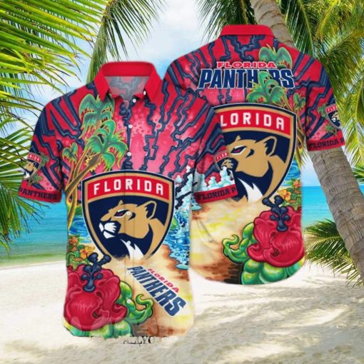 Florida Panthers NHL Flower All Over Printed Hawaiian Shirt