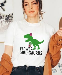 Flower Girl Saurus Wedding Raglan Dinosaur Shirt