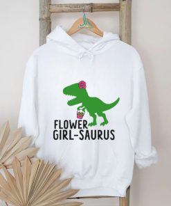 Flower Girl Saurus Wedding Raglan Dinosaur Shirt