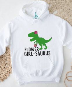 Flower Girl Saurus Wedding Raglan Dinosaur Shirt