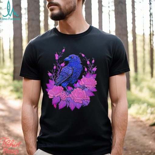 Flowers and Raven art shirt