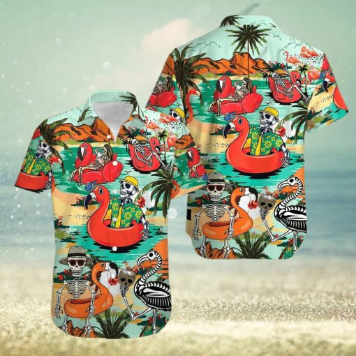 Funny Comic Skeleton Enjoy Summer Trip Tropical Hawaiian Aloha Shirts