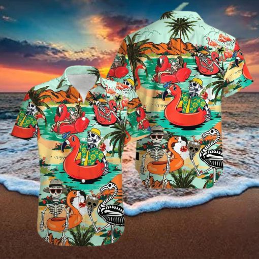 Funny Comic Skeleton Enjoy Summer Trip Tropical Hawaiian Aloha Shirts