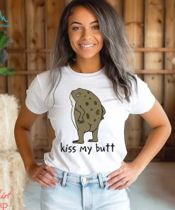 Funny Frog kiss my butt art shirt