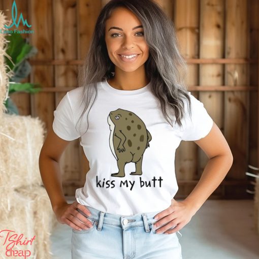Funny Frog kiss my butt art shirt